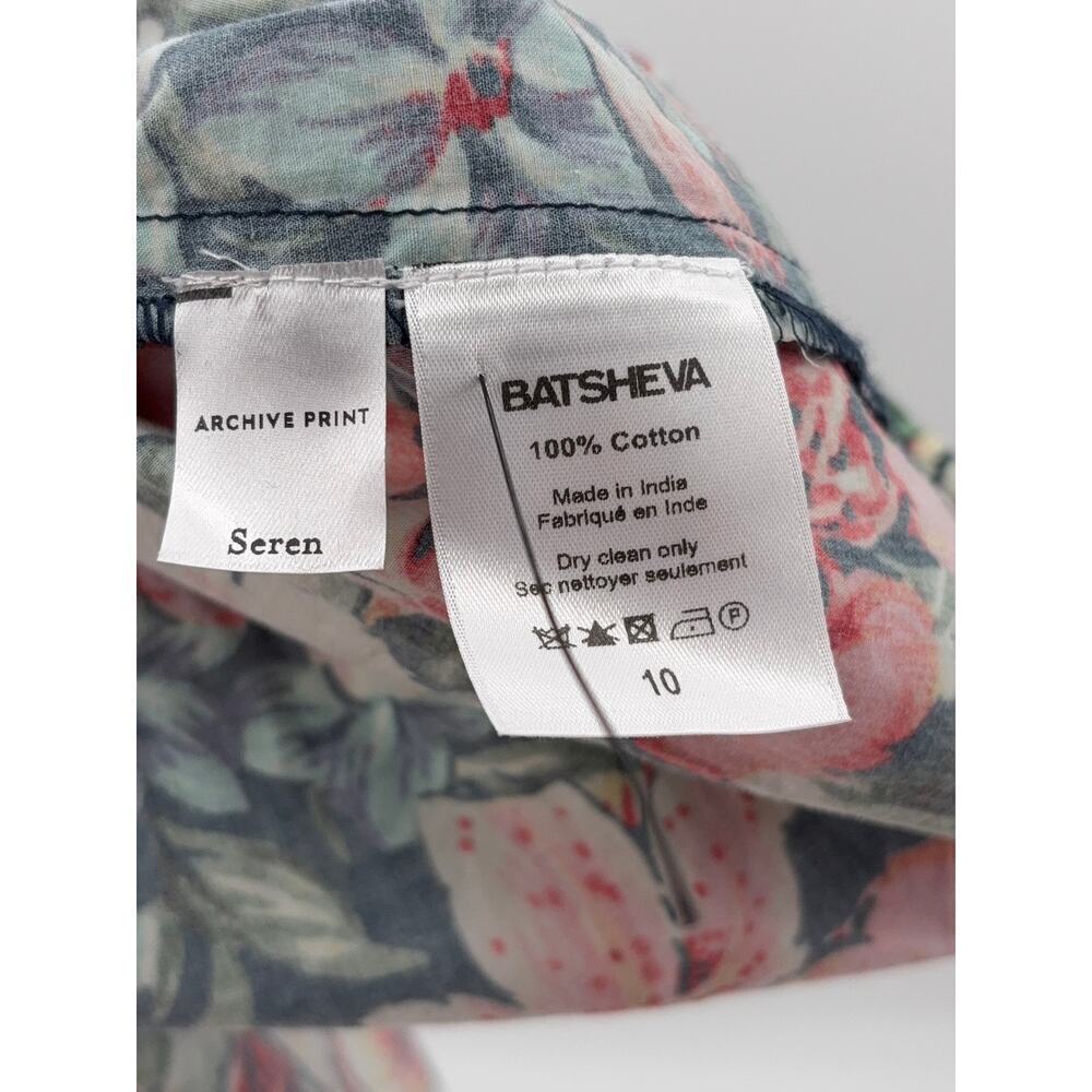 B44 BATSHEVA Laura Ashley Prairie Cotton Poplin Mini Dress 10 Floral Romantic - Picture 8 of 9